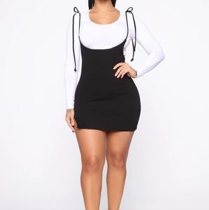 fn | tie on shoulder mini skirt